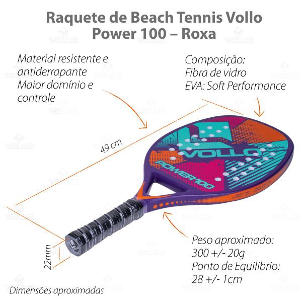 Imagem de Raquete Beach Tennis Power 100 Vollo Roxa