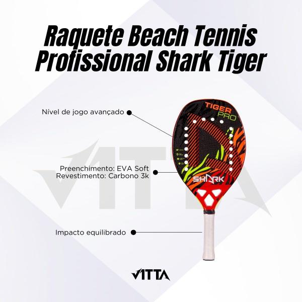 Imagem de Raquete Beach Tennis Profissional Shark Tiger