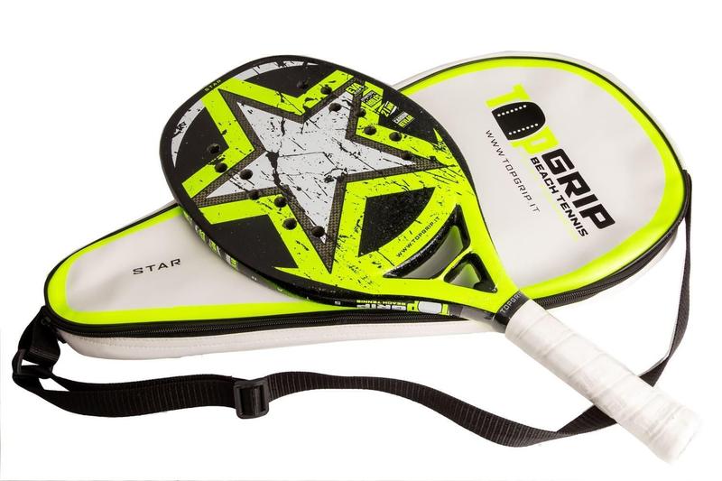 Imagem de Raquete Beach Tennis Profissional Top Grip Star + Raqueteira