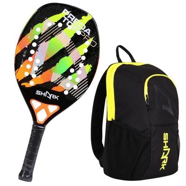 Imagem de Raquete Beach Tennis Shark Predator 22Mm 2025 + Mochila Tour