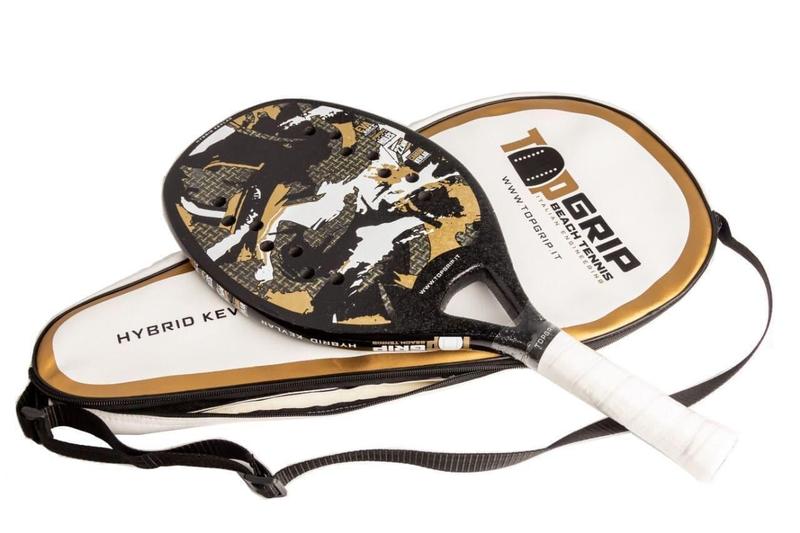 Imagem de Raquete Beach Tennis Top Grip Hybrid Kevlar Com Raqueteira