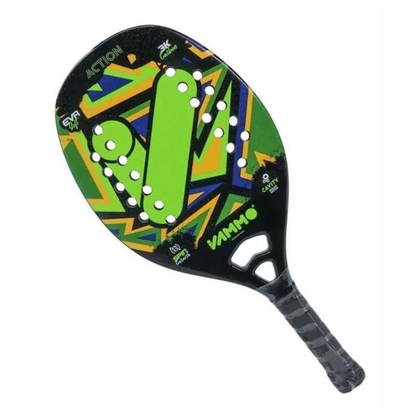 Imagem de Raquete Beach Tennis Vammo Action, Full Carbono 3k - Verde