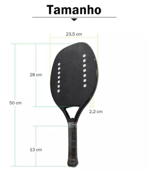 Imagem de Raquete de Beach Tennis 12k Hoowan Full Carbono Black 