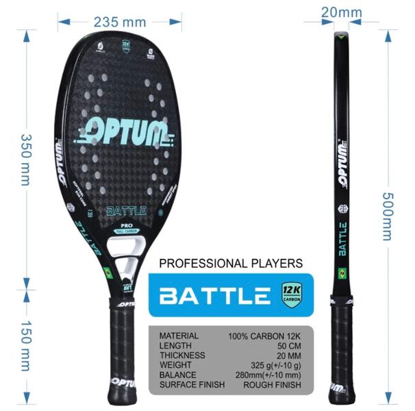 Imagem de Raquete de Beach Tennis 12k Optum Battle Pro  +capa bola grip     