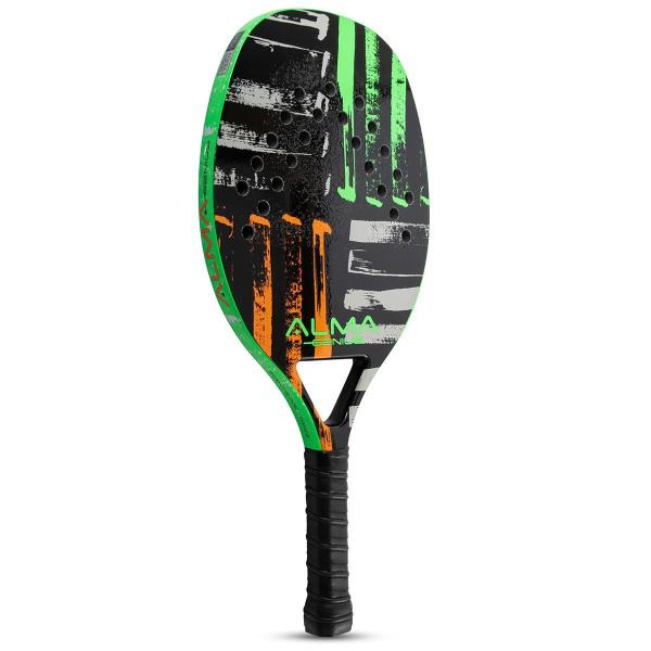 Imagem de Raquete de Beach Tennis Carbono 1K Matira Alma Genius Laranja Verde 