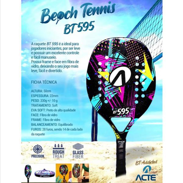 Imagem de Raquete De Beach Tennis Fibra De Vidro BT 595 Acte