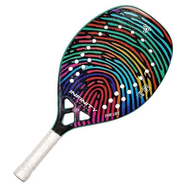 Imagem de Raquete De Beach Tennis Infinity R-Sport Profissional 100% Carbono 3K C/ Capa Black EVA Áspera Tênis