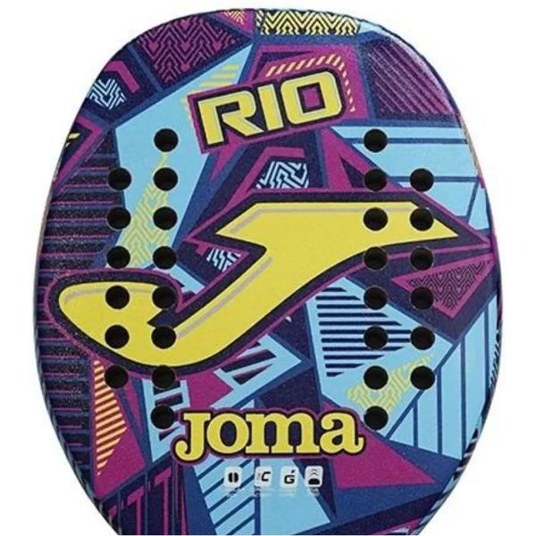 Imagem de Raquete De Beach Tennis Joma Rio Fibra De Vidro Amarelo/Azul Turquesa