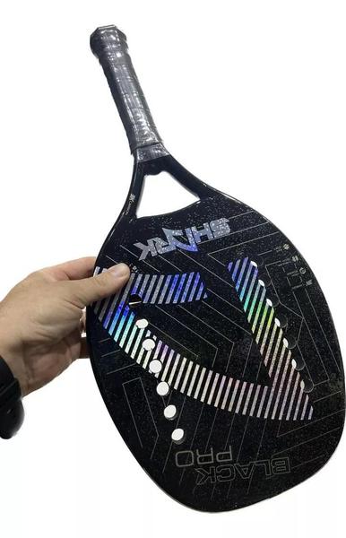 Imagem de Raquete De Beach Tennis Shark Black Pro 2023 Carbono 3k