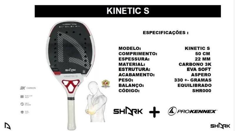 Imagem de Raquete De Beach Tennis Shark Kinetic X-Red