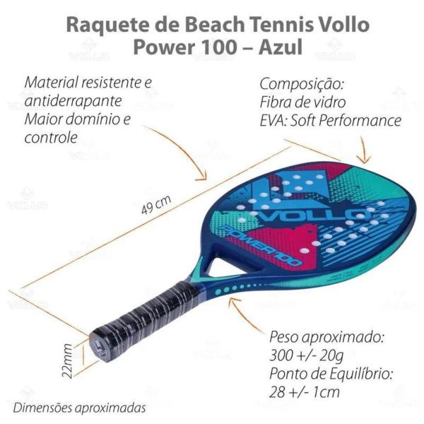 Imagem de Raquete de beach tennis vollo fibra vidro superfície áspera