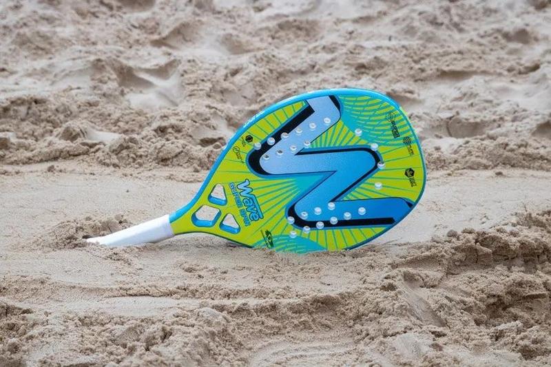 Imagem de Raquete de Beach Tennis Wave Super Spin Azul e Amarelo Carbono