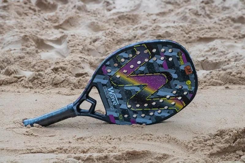 Imagem de Raquete de Beach Tennis Wave Super Touch Preto e Cinza Carbono 3k