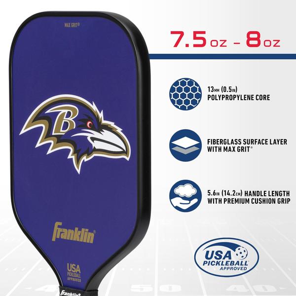 Imagem de Raquete de pickleball Franklin Sports NFL Baltimore Ravens