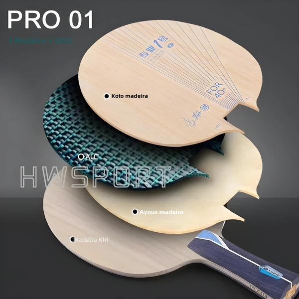 Imagem de Raquete de Ping Pong Yinhe Pro 01 - Lâmina Ofensiva de Fibra Azul Alc