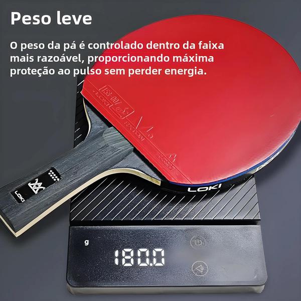 Raquete de Tênis de Mesa Loki Arthur 9 Estrelas - Carbono Leve, Borracha Pegajosa (Aprovada ITTF) Imagem de Raquete de Tênis de Mesa Loki Arthur 9 Estrelas - Carbono Leve, Borracha Pegajosa (Aprovada ITTF)
