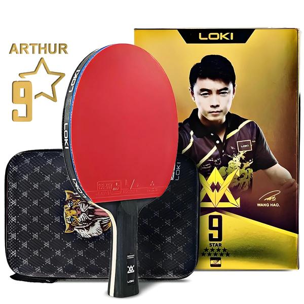 Raquete de Tênis de Mesa Loki Arthur 9 Estrelas - Carbono Leve, Borracha Pegajosa (Aprovada ITTF) Imagem de Raquete de Tênis de Mesa Loki Arthur 9 Estrelas - Carbono Leve, Borracha Pegajosa (Aprovada ITTF)