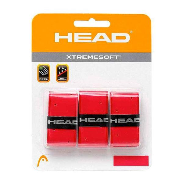 Imagem de Raquete de tênis Overgrip HEAD Xtreme Soft, pacote com 3, vermelha, branca