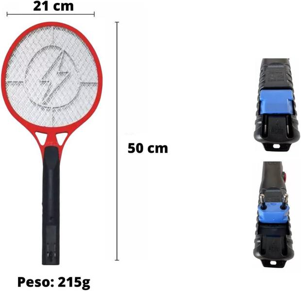 Imagem de Raquete Elétrica Mosquito Pernilongo Recarregável Bivolt