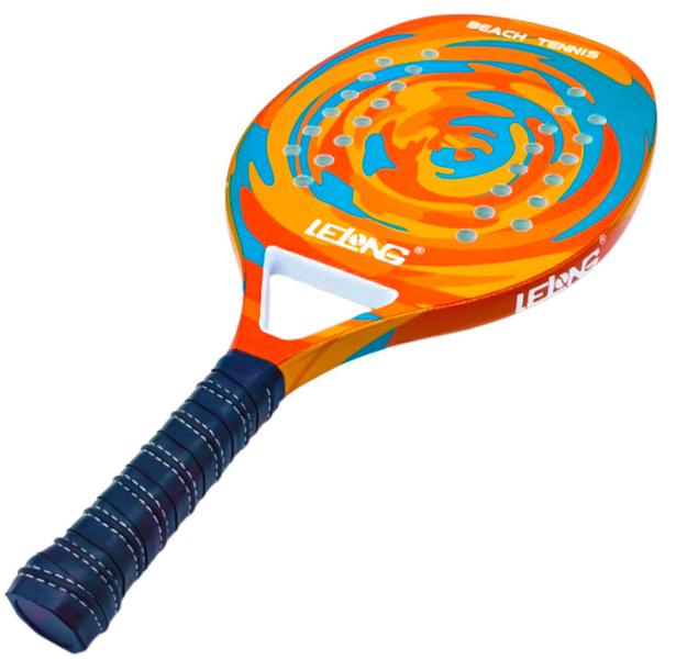 Imagem de Raquete Laranja Para Beach Tennis Profissional Em Fibra Carbono Com Capa Protetora - Camewin