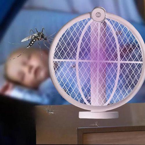 Imagem de Raquete Mata Mosquito Dobrável Elétrica Recarregável Usb