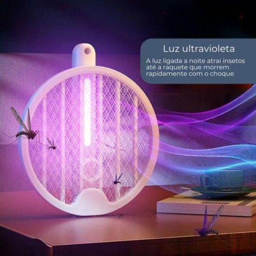 Imagem de Raquete Mata Mosquito Pernilongo Uv Elétrica Premium Led Usb