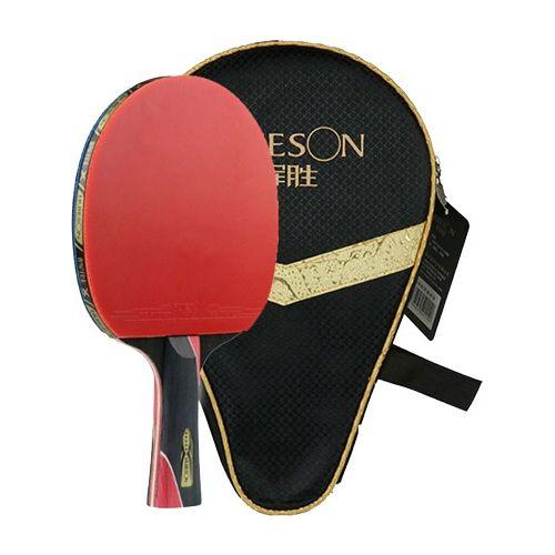 Imagem de Raquete Tenis Mesa Classica com Carbono 5 Estrelas Profissional + Capa + 3 Bolas