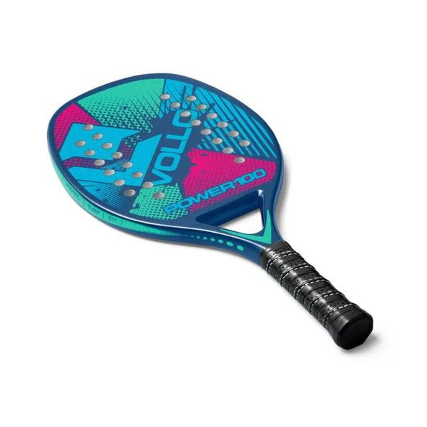 Imagem de Raquete Vollo Beach Tennis Power 100 Azul Iniciante Fibra de Vidro