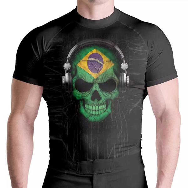 Imagem de Rash Guard Brasil Skull Mc Atlética Esportes