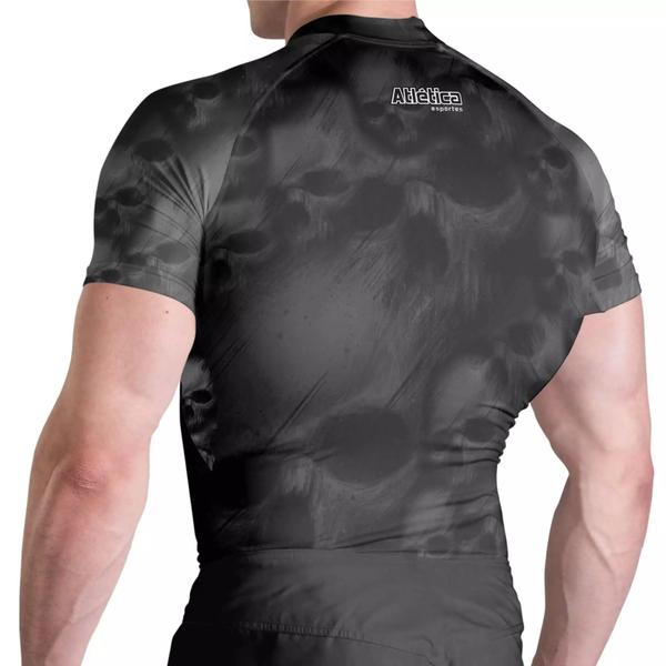 Imagem de Rash Guard Skull Black MC Atlética Esportes