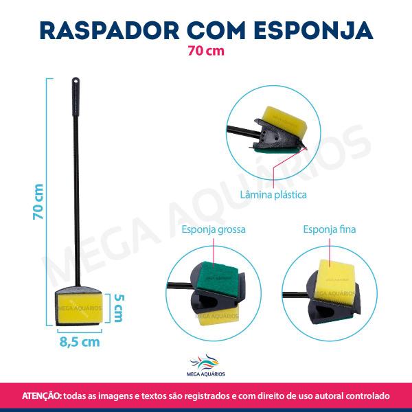 Imagem de Raspador algas lamina plastica esponja limpador aquario 70cm