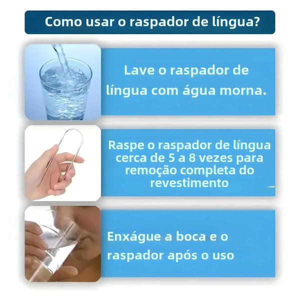 Imagem de Raspador de Língua em U - Unissex, para Mau Hálito e Higiene Bucal