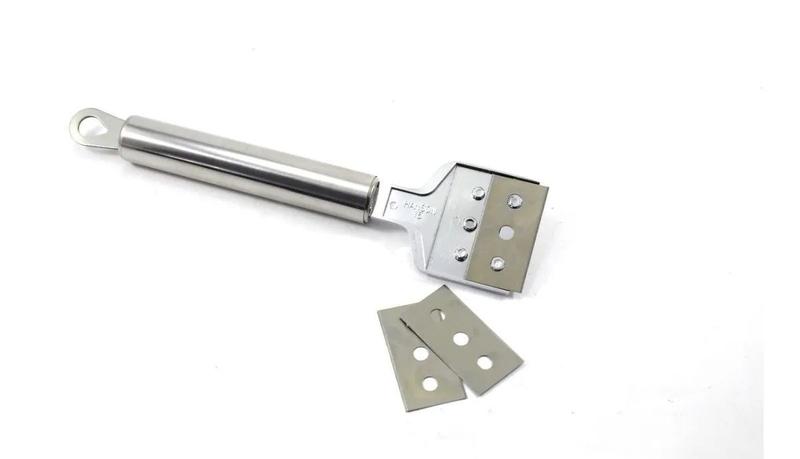 Imagem de Raspador Inox Ideal para Raspar Superfícies De Vidro Cerâmica e Cooktop