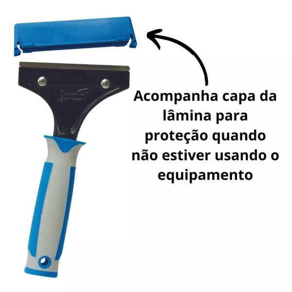 Imagem de Raspador multiuso 10 cm rm100 azul bralimpia profissional