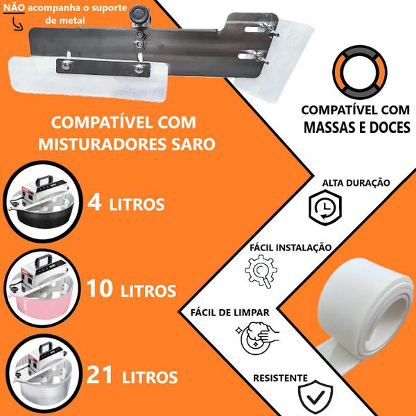 Imagem de Raspadores Silicone 100cm Espátulas Panela Misturadora Saro