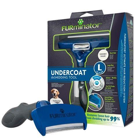 Imagem de Rasqueadeira FURminator Azul para Cães de Grande Porte e Pelo Curto