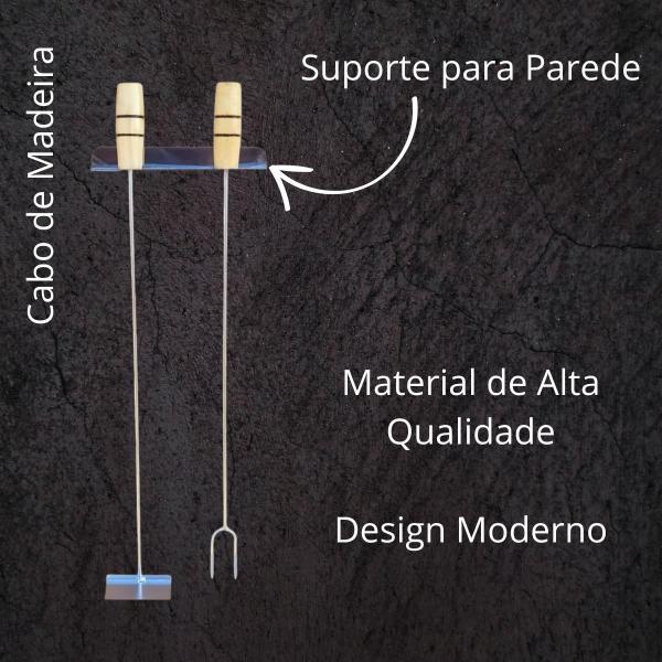 Imagem de Rastelo Mexedor Carvão 59 Cm + Garfo Para Churrasco 59cm