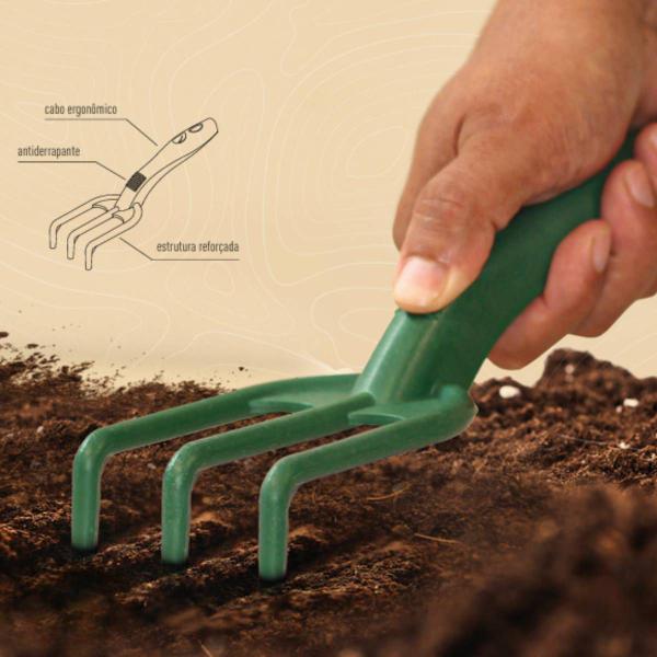 Imagem de Rastelo Plástico para Jardinagem Verde (240mm) NUTRIPLAN