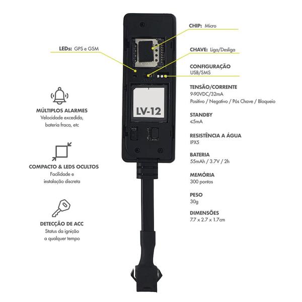 Imagem de Rastreador e Bloqueador Citroen C4 Automotivo Veicular Aplicativo App C/ Chip Tempo Real