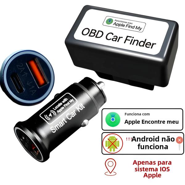 Imagem de Rastreador GPS Universal para Carro - Carregador OBD, USB e Tipo-C - Compatível com iPhone e iPad