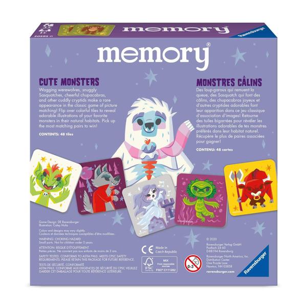 Imagem de Ravensburger Cute Monsters Memory Game for Boys & Girls Age 3 & Up! - Um jogo divertido e rápido de correspondência de monstros