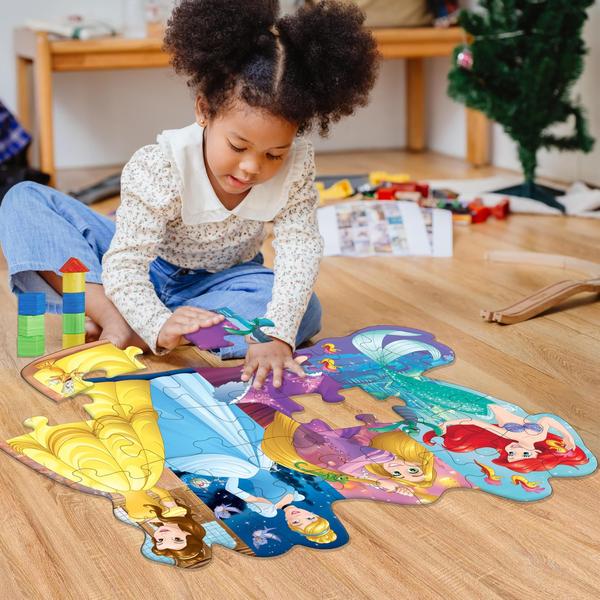 Imagem de Ravensburger Disney Princess Pretty Princesses Shaped Floor Puzzle 24 Piece Jigsaw Puzzle for Kids  Every Piece is Unique, Pieces Fit Together Perfectly, Model Number: 05453