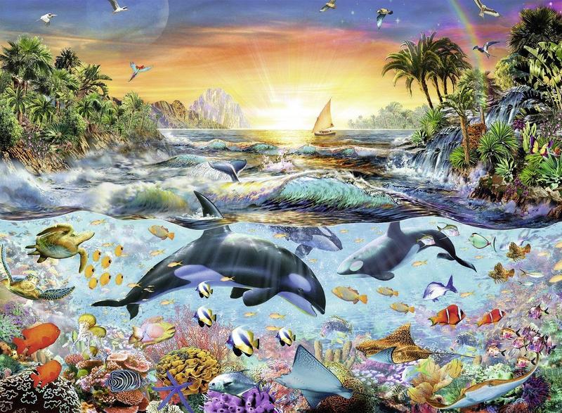 Imagem de Ravensburger - Orca Paradise - 200 Peças Quebra-Cabeça Para Crianças  Cada Peça é Única, Peças Se encaixam perfeitamente,Multicolor, Pacote de 1