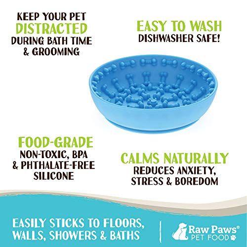 Imagem de Raw Paws Lick Pad Mat Bowl for Dogs &amp Cat - Distraction Mat for Dogs with Suction - Lick Bowl for Dogs Large to Puppies - Interactive Cat Licking Mat - Dog Mat for Anxiety - Dog Bowl Licking Mat