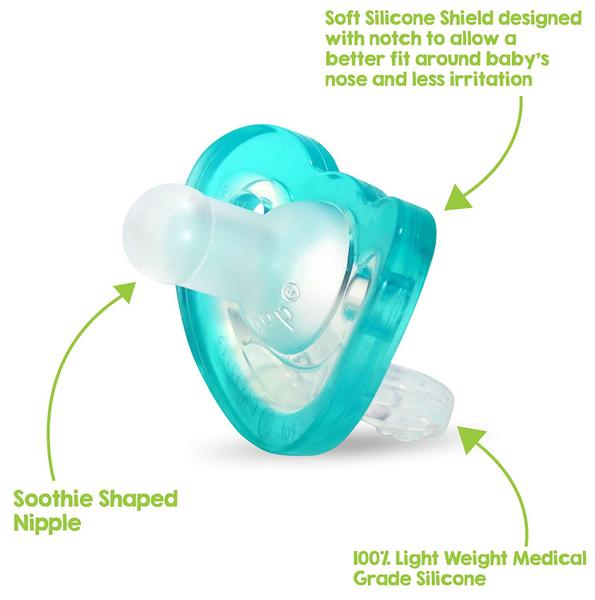 Imagem de RaZbaby JollyPop Baby Pacifier Newborn, 0-3m, Teal, Double Pack