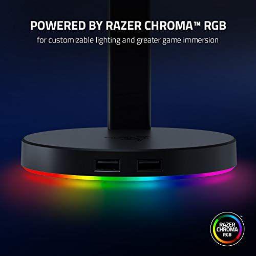 Imagem de Razer Base Station V2 Chroma: Iluminação Chroma RGB - Base de Borracha Antiderrapante - Projetada para fones de ouvido gaming - Classic Black (RC21-01510100-R3U1)