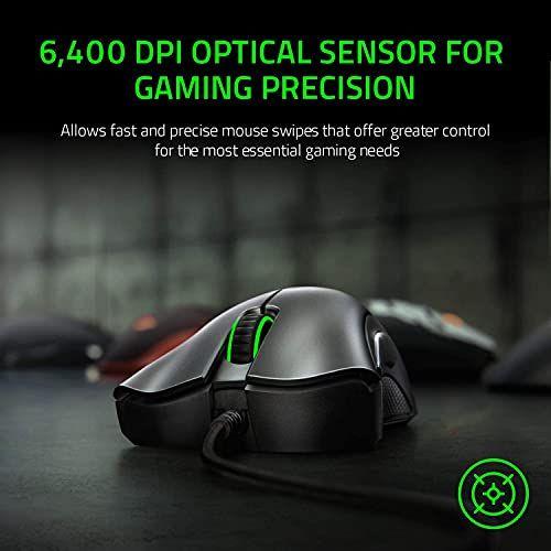 Imagem de Razer DeathAdder Essential Gaming Mouse: Sensor óptico de 6400 DPI - 5 botões programáveis - Interruptores mecânicos - Punhos laterais de borracha - Preto clássico