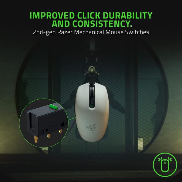 Imagem de Razer Orochi V2 Mobile Wireless Gaming Mouse: Ultra Leve - 2 Modos Sem Fio - Até 950hrs Duração da bateria - Interruptores mecânicos de mouse - 5G Advanced 18K DPI Sensor óptico - Branco