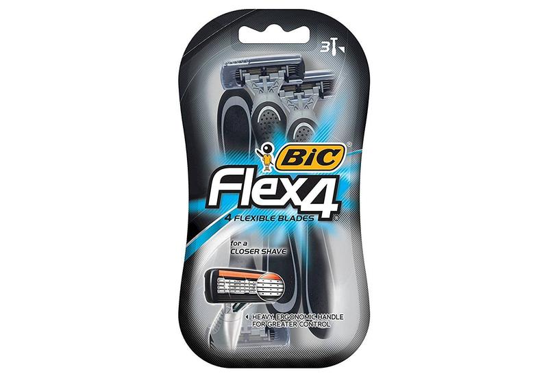 Imagem de Razor BIC Flex 4 Sensitive masculino descartável de 4 lâminas, 3 unidades