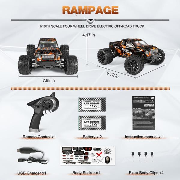 Imagem de RC Monster Truck HAIBOXING 18859E Escala 1:18 36 km/h Velocidade 4X4